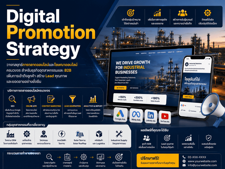 วางระบบโฆษณาออนไลน์ โปรโมทธุรกิจ และ Digital Marketing