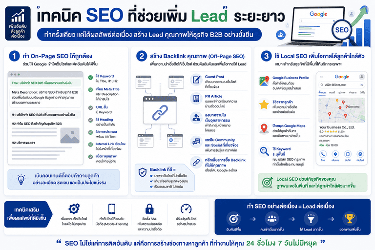 เทคนิค SEO ที่ช่วยเพิ่ม Lead ระยะยาว